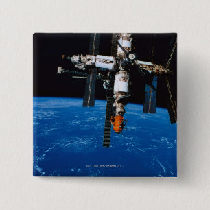 Space Station in Orbit 2 Inch Square Button