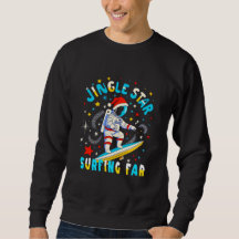 Space Surf with Santa in Cosmic Adventure Design