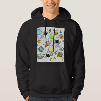 "Space" Sweat - shirt à capuche noir masculin