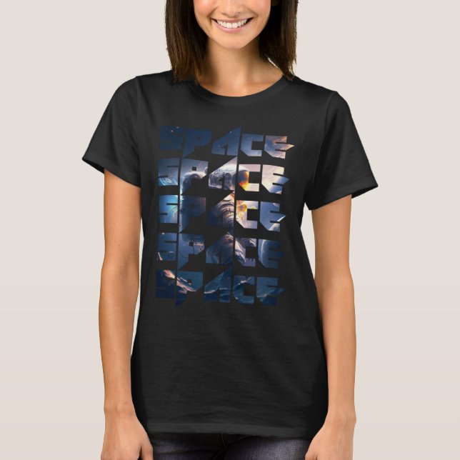 Space Text Solar System Galactic Astro Space Enthu T-Shirt (Front)