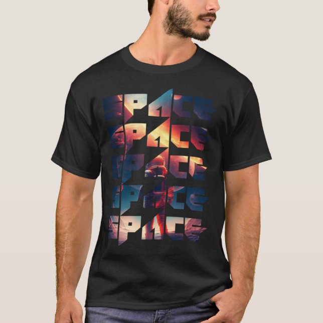 Space Text Solar System Galactic Astro Space Enthu T-Shirt (Front)