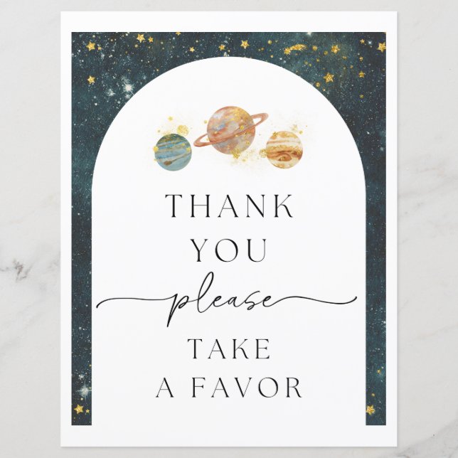 Space Thank You Sign | Space Favour Sign (Front)