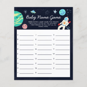 Space Theme Baby Name Shower Game