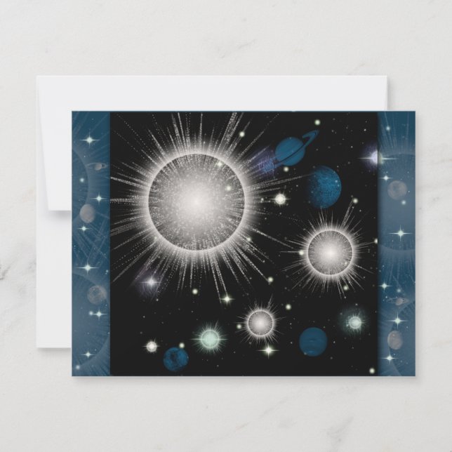 Space theme birthday invitation (Front)