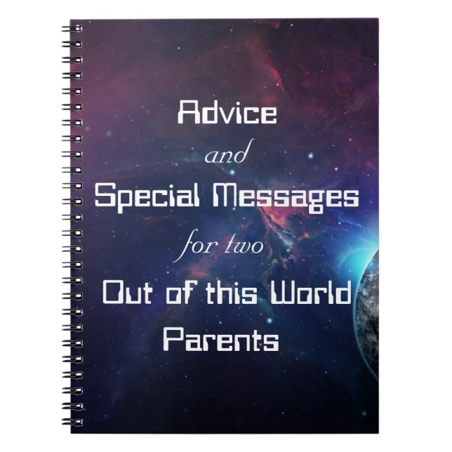 Space Theme Message and Advice Notebook (Front)
