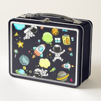 Space Theme Metal Lunch Box