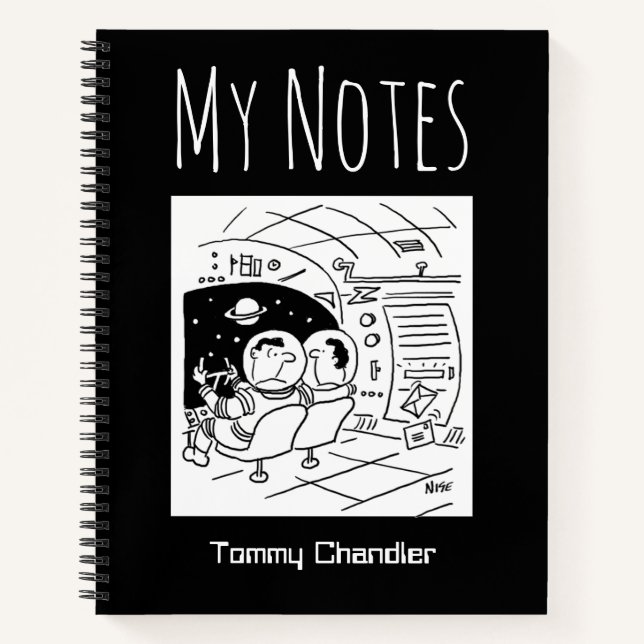 Space Theme Notebook with Owner's Name (Front)