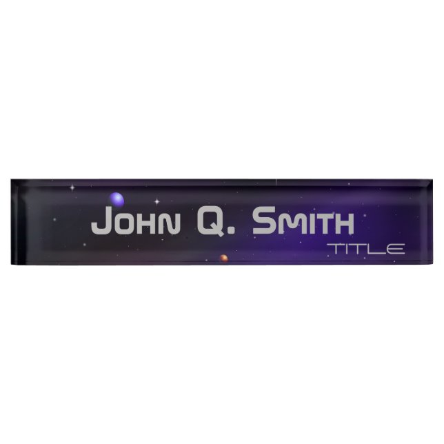 Space Theme Personalized Nameplate (Front)