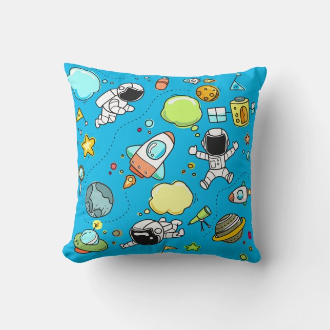 Space Theme Throw Pillow (Front)