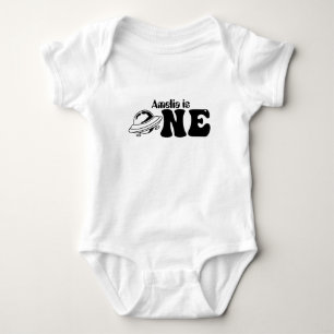 Space Theme UFO 1st Birthday Party Baby Bodysuit