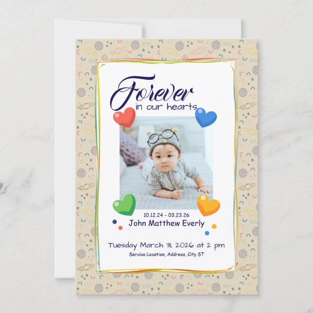 Space‑Themed 1-Photo Memorial Program (Front)