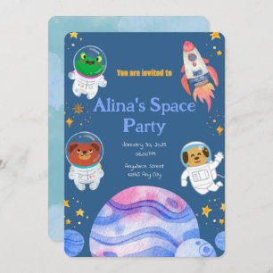 space-themed birthday invitation