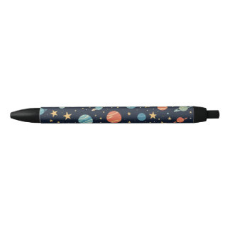 Space themed  black ink pen