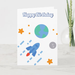 Space Themed Children's Birthday Card Customisable