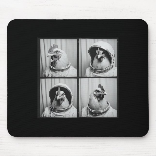 Space Themed Rooster Astronaut Chicken  Mouse Pad (Front)