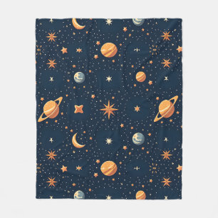 Space Themed Seamless Pattern for Blankets