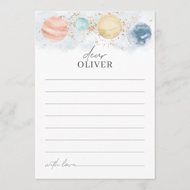 Space Time Capsule Card Planets Boy Birthday  (Front)