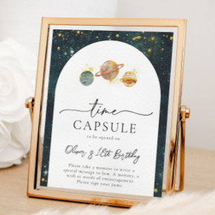 Space Time Capsule Sign   Space Birthday