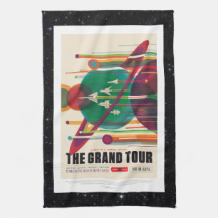 Space Tourism Advert - Solar System Grand Tour Kitchen Towel