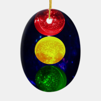 Space Traffic Light Ceramic Ornament