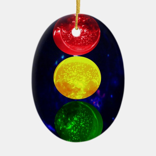 Space Traffic Light Ceramic Ornament (Front)