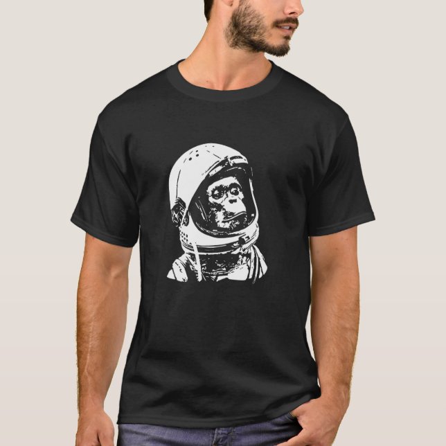 Space Travel Astronaut Monkey T-Shirt (Front)