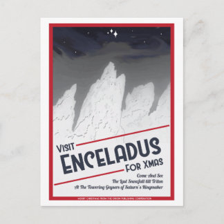 Space Travel Christmas Postcard - Enceladus