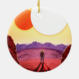 Space Travel Destination Planet Adventure Ceramic Ornament