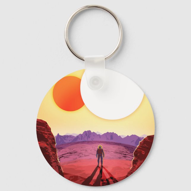 Space Travel Destination Planet Adventure Keychain (Front)