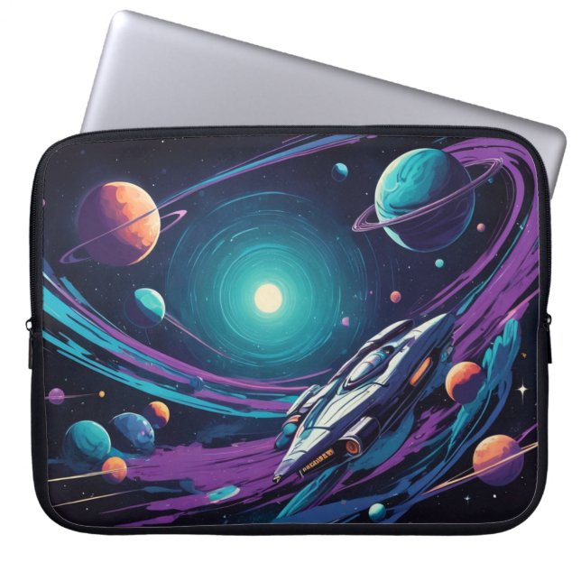 space travel laptop sleeve (Front)
