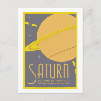 Space Travel Postcard - Saturn