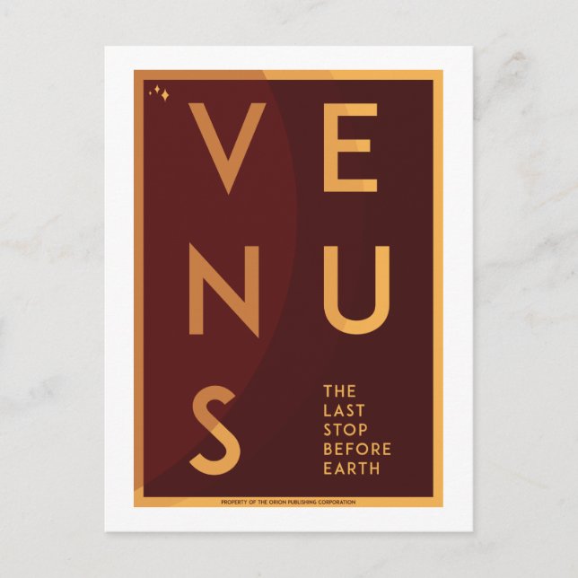 Space Travel Postcard - Venus (Front)