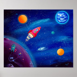Space Travel   Rocket Print   Outer Space Nursery