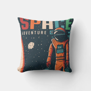 Space travel throw pillow