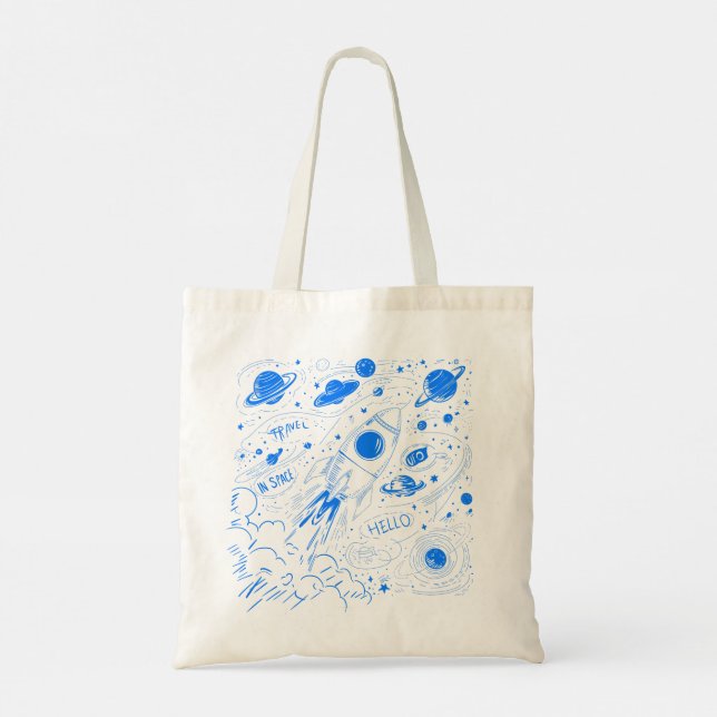Space travel tote bag (Back)