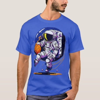 Space Traveller on Distant Planet with Basketball  T-Shirt