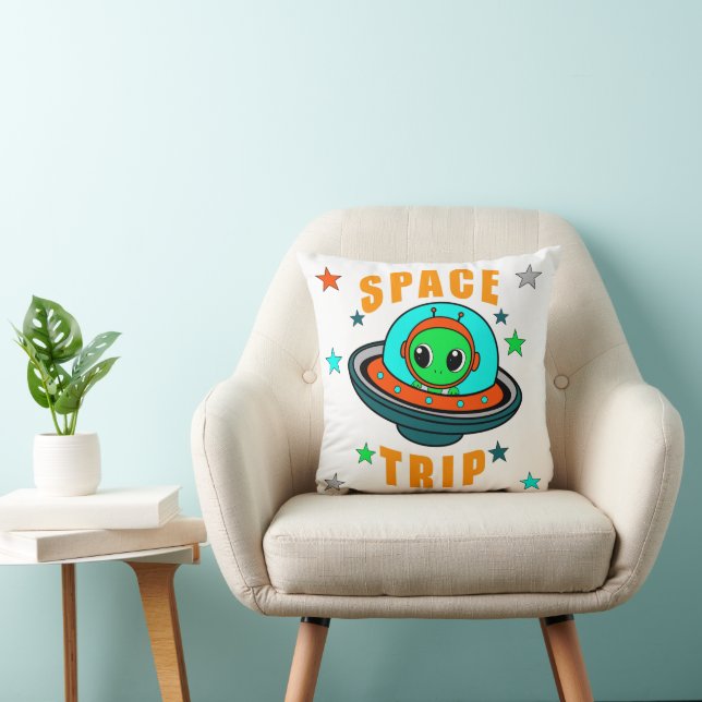 Space Trip  Throw Pillow (Chair)