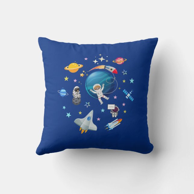 Space Trip Throw Pillow (Back)