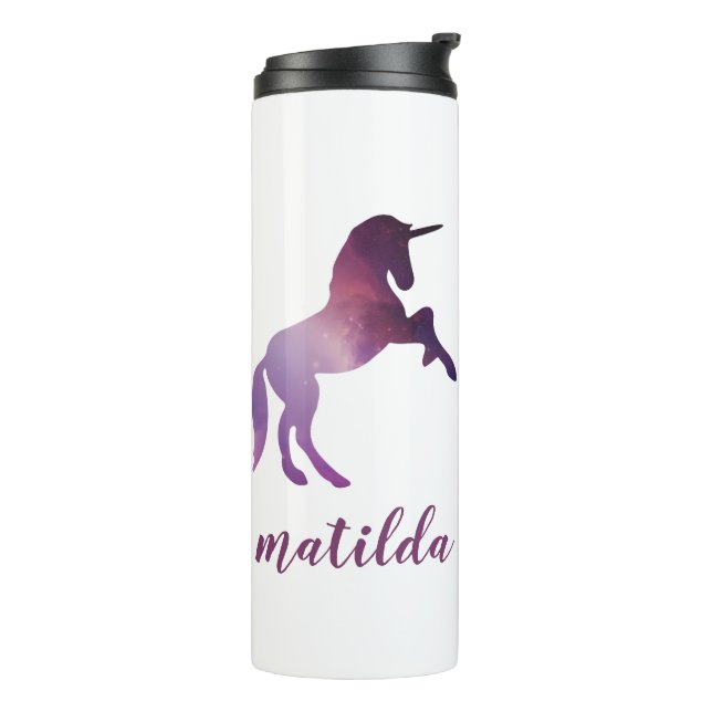 Space unicorn colourful galaxy thermal tumbler (Rotated Left)