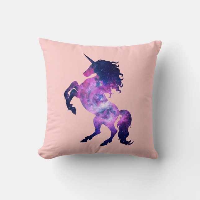 Space unicorn throw pillow (Front)