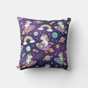 Space Unicorn Throw Pillow – Galaxy Pattern