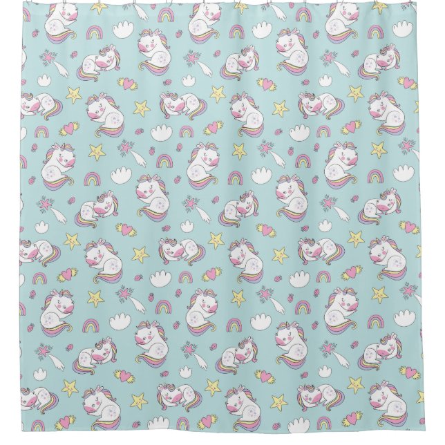 Space Unicorns  Shower Curtain (Front)