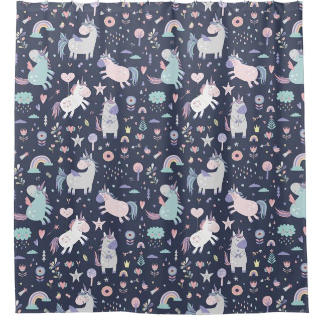 Space Unicorns  Shower Curtain (Front)
