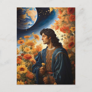 *~*  Space Universe Heal AP50 Young Man Postcard