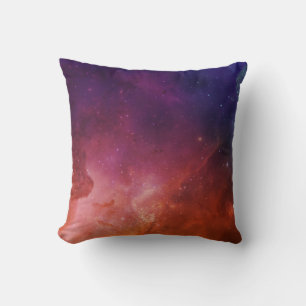 Space Universe Red Blue Watercolor Star Nebula Throw Pillow