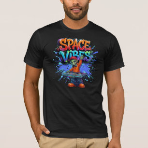Space Vibes Alien DJ Music Streetwear Design T-Shirt
