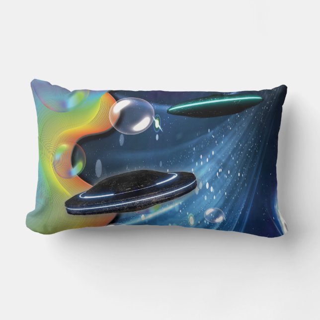 Space visitors lumbar pillow (Front)