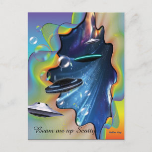 Space visitors postcard