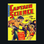 Space Warrior Vintage Science Fiction Comic Postcard<br><div class="desc">Space Warrior Vintage Science Fiction Comic Vintage Science Fiction,  Horror,  and Fantasy Illustration Art.  Fantastic collection of retro comic book art available on t-shirts,  hats,  fridge magnets,  pins,  buttons,  aprons,  greeting cards,  postcards,  bags,  covers,  dartboards,  towels,  decorator jars,  mugs,  water bottles,  and many more exciting gift ideas.  Wholesale Available.</div>