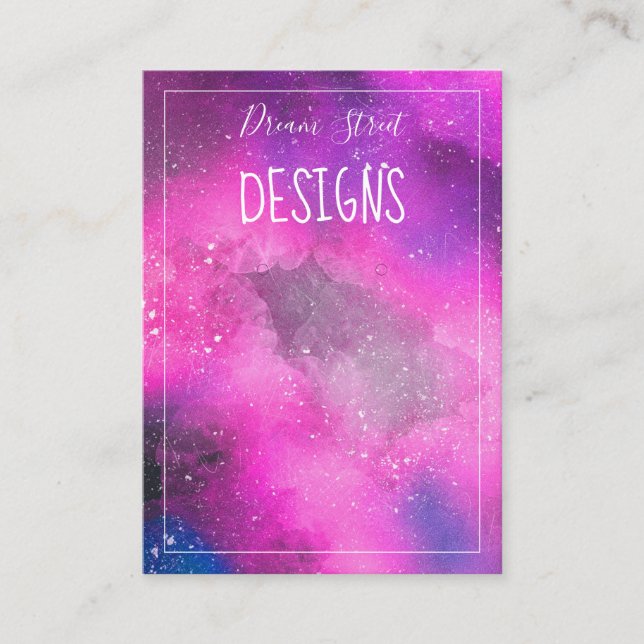 Space Watercolor Painting Earring Display Card (Front)